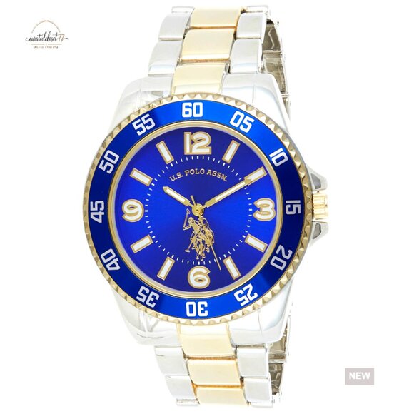 Classic Two-Tone Men's Watch Elegant Analog Quartz Timepiece Foldover Clasp